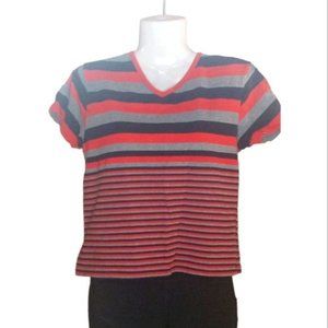 Calvin Klein Vintage T Shirt‎ Cropped red Cotton Women's Size Medium